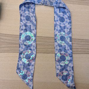 Coach Blue Tie Dye Op Art Ponytail/Purse Scarf